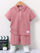 SHEIN Conjunto casual de dos piezas para niño joven, camiseta polo y pantalones cortos - Quierox - Tienda Online
