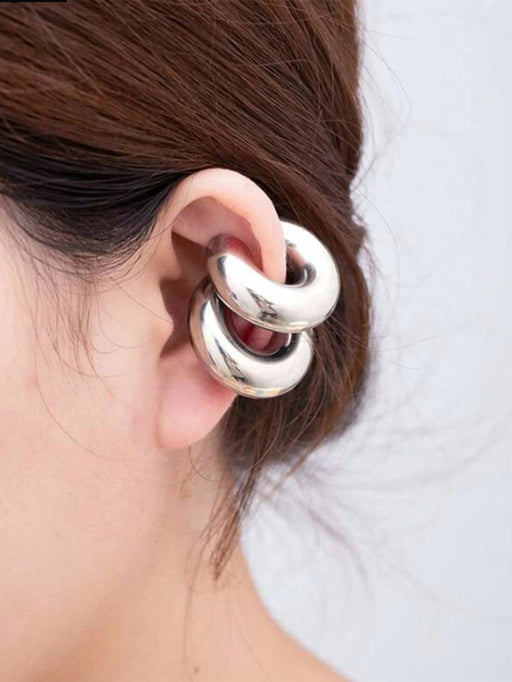 Shein Conjunto De 2 Pares De Pendientes De C De Acero - Quierox - Tienda Online