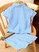 Shein Conjunto de 2 piezas de camisa a rayas y pantalones cortos texturizados - Quierox - Tienda Online