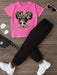 Shein Conjunto de 2 piezas de camiseta de manga corta y pantalón con estampado de dibujos animados - Quierox - Tienda Online