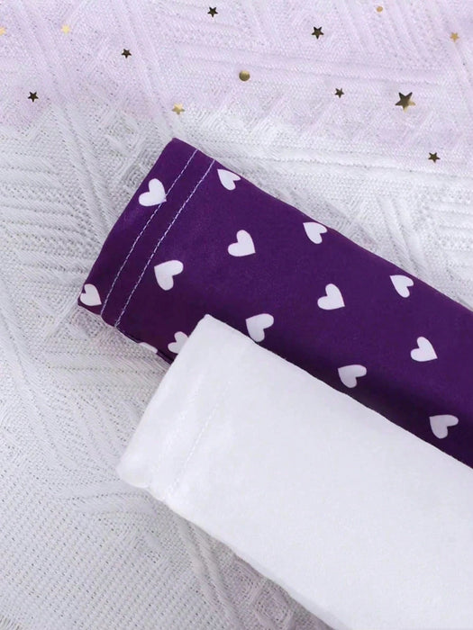 SHEIN Conjunto de 2 piezas de mono de manga larga con estampado de corazón y elefante para bebé niña - Quierox - Tienda Online