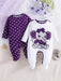 SHEIN Conjunto de 2 piezas de mono de manga larga con estampado de corazón y elefante para bebé niña - Quierox - Tienda Online