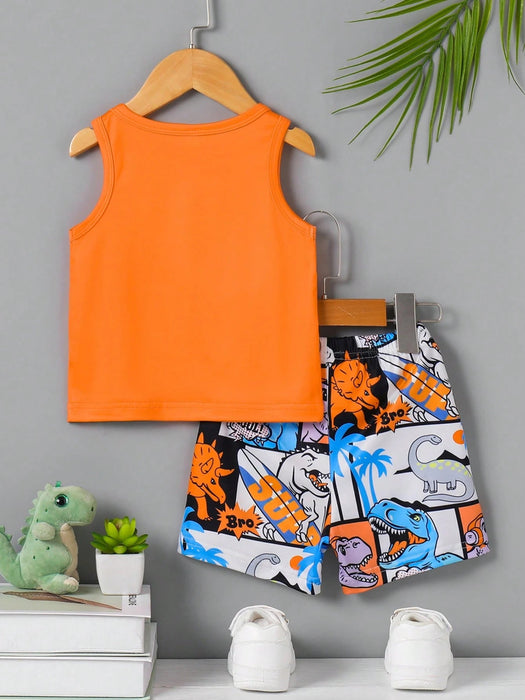 SHEIN Conjunto de 2 piezas para bebé niño , camiseta sin mangas y pantalones cortos - Quierox - Tienda Online