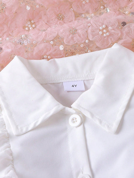 Shein Conjunto de 2 piezas para niña: top sin mangas con volantes y falda con lazo - Quierox - Tienda Online