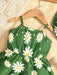 SHEIN Conjunto de 2 piezas para niña, vestido con estampado de margaritas, tirantes finos y dobladillo acampanado - Quierox - Tienda Online