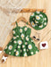 SHEIN Conjunto de 2 piezas para niña, vestido con estampado de margaritas, tirantes finos y dobladillo acampanado - Quierox - Tienda Online