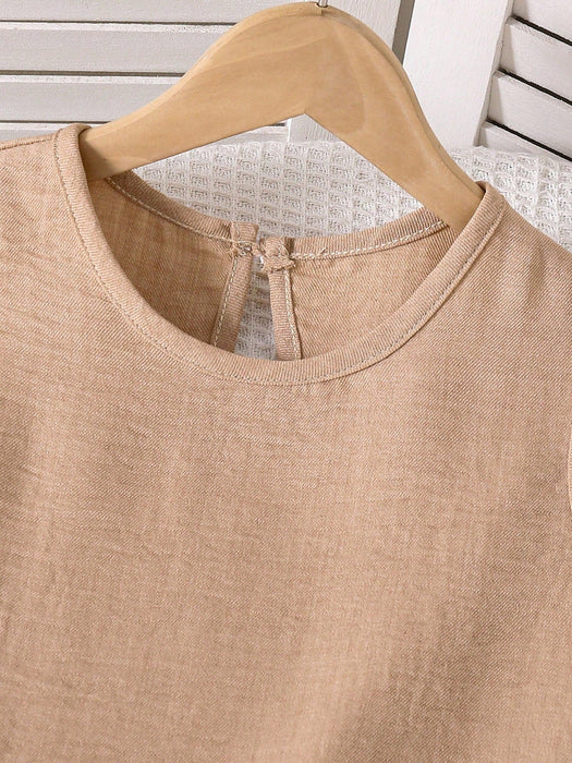 SHEIN Conjunto de 2 piezas para niñas de top sin mangas con volantes + pantalones de pierna ancha - Quierox - Tienda Online