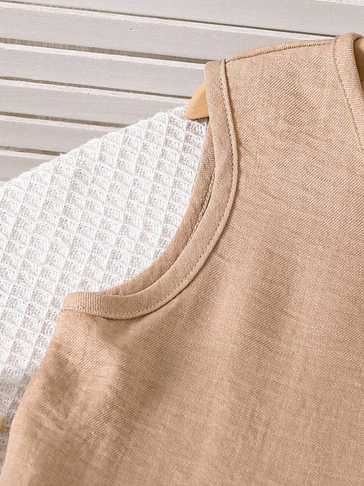 SHEIN Conjunto de 2 piezas para niñas de top sin mangas con volantes + pantalones de pierna ancha - Quierox - Tienda Online