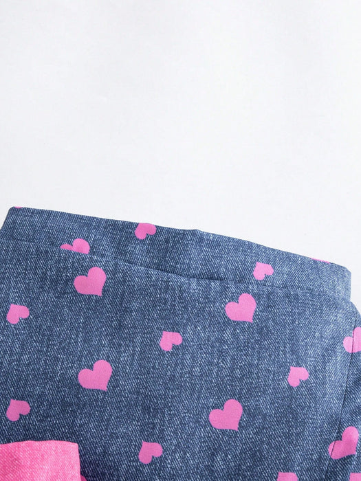 SHEIN Conjunto de 2 piezas para niñas Elladie Kids: shorts asimétricos con estampado de girasoles - Quierox - Tienda Online