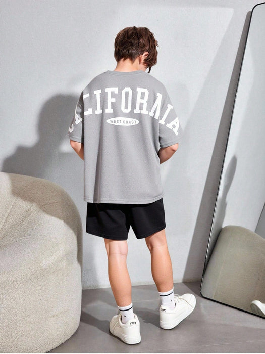 SHEIN Conjunto de 2 piezas para niño preadolescente, informal, versátil, cómodo, estilo urbano - Quierox - Tienda Online