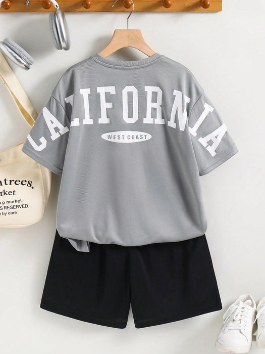 SHEIN Conjunto de 2 piezas para niño preadolescente, informal, versátil, cómodo, estilo urbano - Quierox - Tienda Online