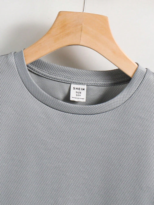 SHEIN Conjunto de 2 piezas para niño preadolescente, informal, versátil, cómodo, estilo urbano - Quierox - Tienda Online