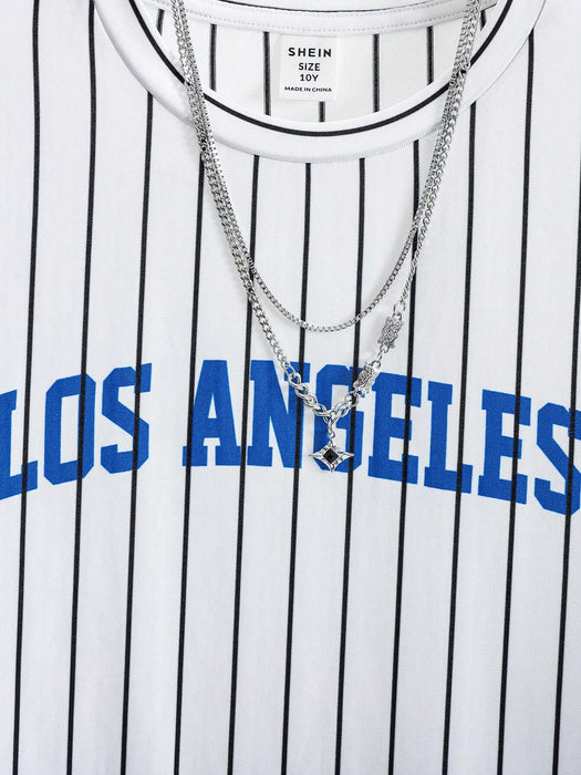 SHEIN Conjunto de 2 piezas para niño preadolescente, ropa de calle de ocio - Quierox - Tienda Online