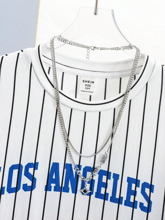 SHEIN Conjunto de 2 piezas para niño preadolescente, ropa de calle de ocio - Quierox - Tienda Online