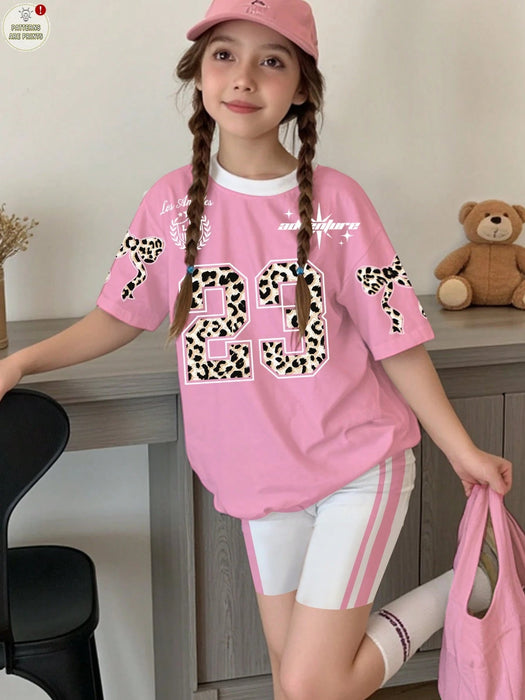 SHEIN Conjunto de 2 piezas para preadolescentes: camiseta de manga corta y shorts - Quierox - Tienda Online