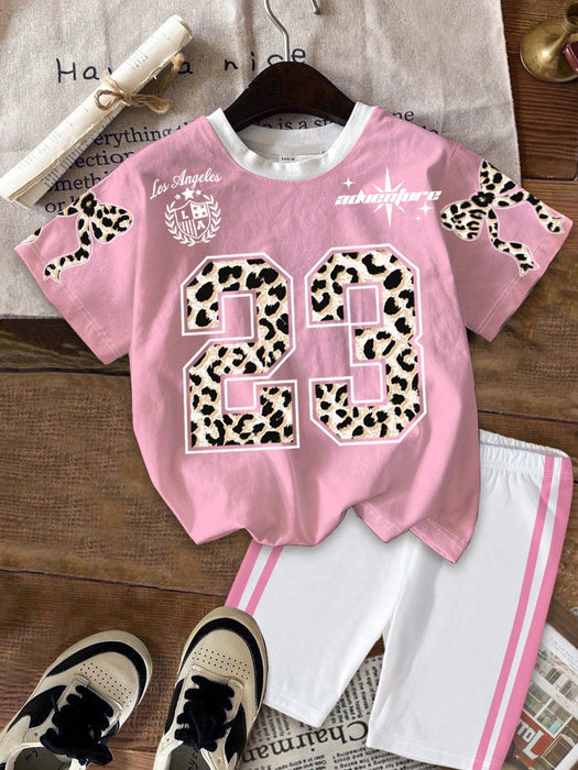 SHEIN Conjunto de 2 piezas para preadolescentes: camiseta de manga corta y shorts - Quierox - Tienda Online