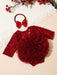 Shein Conjunto de 2 piezas Pelele de encaje rojo para fotografía de recién nacida con lazo y diadema de perlas - Quierox - Tienda Online
