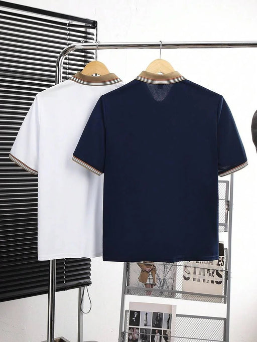 Shein Conjunto de 2 Playeras tipo polo de punto para chicos adolescentes - Quierox - Tienda Online