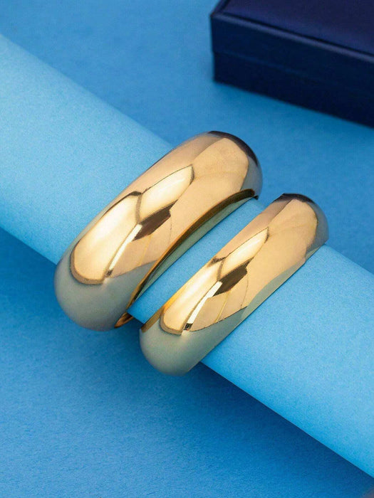 SHEIN Conjunto de 2 pulseras anchas de metal texturizado, estilo retro, clásico - Quierox - Tienda Online