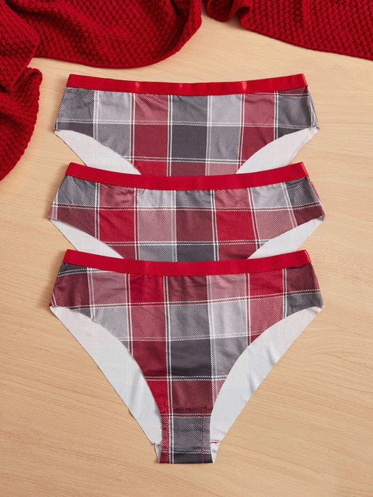 Shein Conjunto de bragas a cuadros Plus — Quierox Tienda Online