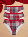 Shein Conjunto de 3 bragas a cuadros Plus - Quierox - Tienda Online