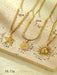 Shein Conjunto de 3 collares con colgantes de acero inoxidable color amarillo dorado, elegantes y sencillos - Quierox - Tienda Online