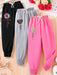 SHEIN Conjunto de 3 leggings deportivos para niñas con estampado floral, de corazones y letras - Quierox - Tienda Online