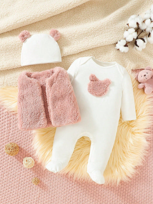 SHEIN Conjunto De 3 Piezas De Chaleco De Forro Polar Para Bebé Niña - Quierox - Tienda Online