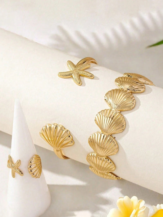 Shein Conjunto de 3 piezas de joyería estilo occidental para mujer con pulseras y anillo - Quierox - Tienda Online