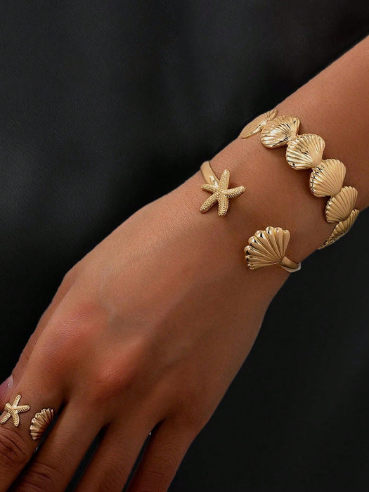Shein Conjunto de 3 piezas de joyería estilo occidental para mujer con pulseras y anillo - Quierox - Tienda Online