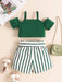 SHEIN Conjunto de 3 piezas para bebé niña, camisola elegante verde casual - Quierox - Tienda Online