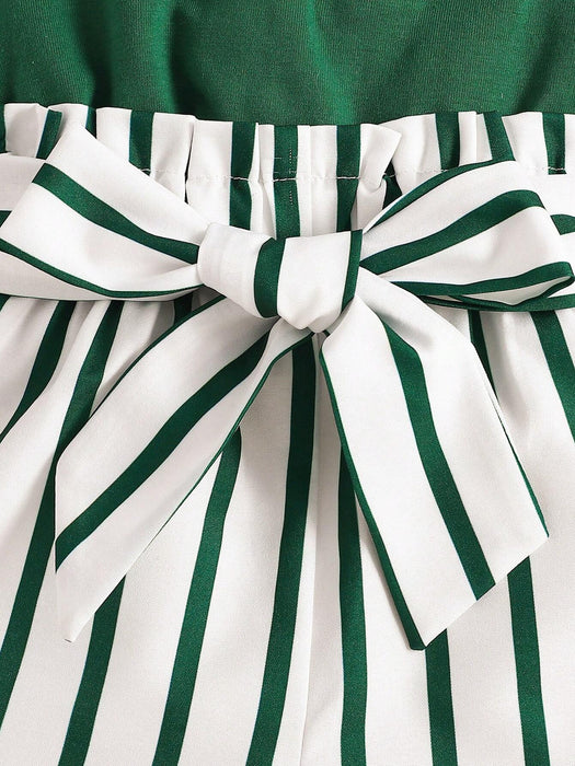SHEIN Conjunto de 3 piezas para bebé niña, camisola elegante verde casual - Quierox - Tienda Online