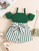 SHEIN Conjunto de 3 piezas para bebé niña, camisola elegante verde casual - Quierox - Tienda Online