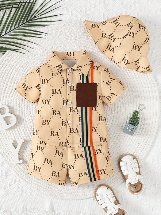 SHEIN Conjunto de piezas para niño: camisa de manga corta