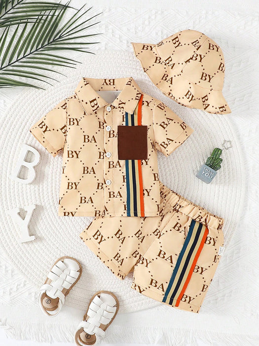 SHEIN Conjunto de piezas para niño: camisa de manga corta