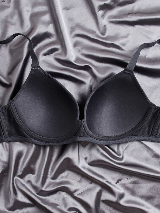 SHEIN Conjunto de 3 sujetadores push up de microfibra con copa suave y copa completa - Quierox - Tienda Online