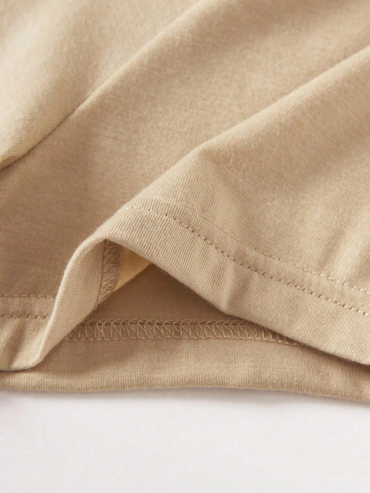 SHEIN Conjunto de 3pcs camiseta básica y pantalón corto con estampado para niños - Quierox - Tienda Online