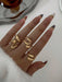 Shein Conjunto de 4 anillos asimétricos geométricos de estilo retro con círculo abierto y diseño líquido - Quierox - Tienda Online