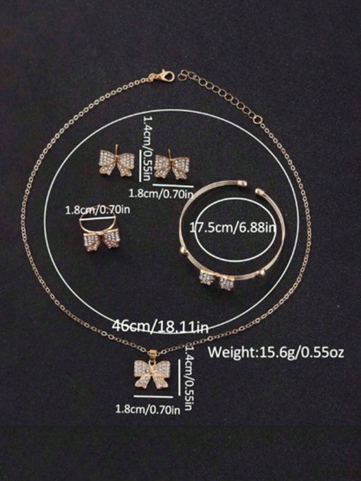 SHEIN Conjunto de 5 piezas de joyeria de mariposas en dorado,para niñas. - Quierox - Tienda Online