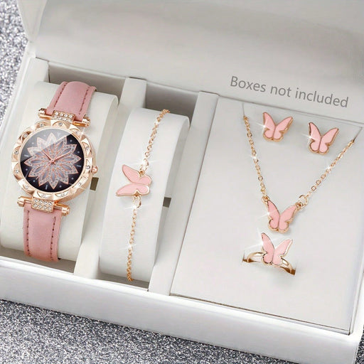 SHEIN Conjunto de 6 piezas de reloj para damas con correa, reloj de cuarzo, collar con dije.. - Quierox - Tienda Online