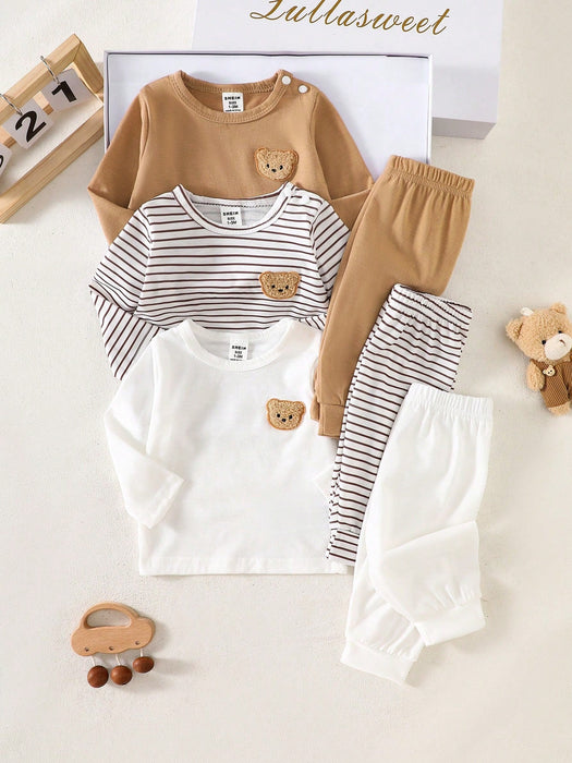 SHEIN Conjunto de 6 piezas para recién nacidos: camisa de manga larga y pantalones - Quierox - Tienda Online