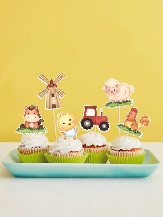 Shein Conjunto de 9 piezas de Insertos para pasteles con tema de Animales de Granja - Quierox - Tienda Online