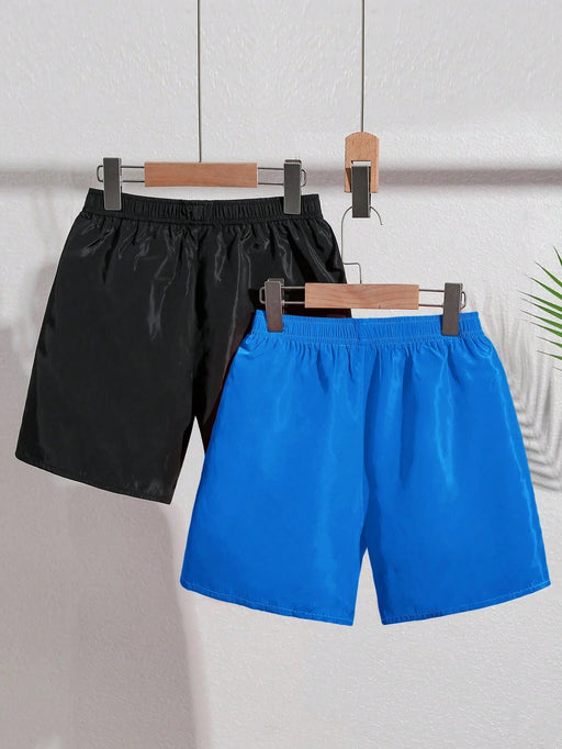 SHEIN Conjunto de bañadores de playa informales de tejido liso para niños preadolescentes (2 unidades) - Quierox - Tienda Online