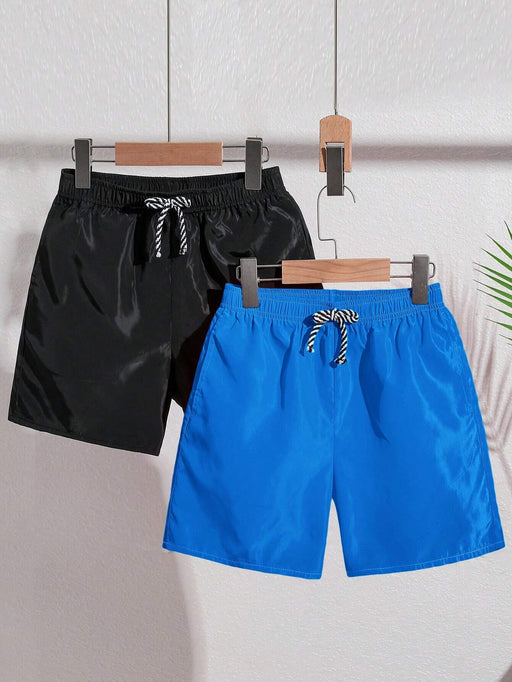 SHEIN Conjunto de bañadores de playa informales de tejido liso para niños preadolescentes (2 unidades) - Quierox - Tienda Online