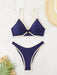 SHEIN Conjunto de bikini colorblock sexy con anillos circulares para mujer - Quierox - Tienda Online