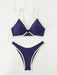 SHEIN Conjunto de bikini colorblock sexy con anillos circulares para mujer - Quierox - Tienda Online