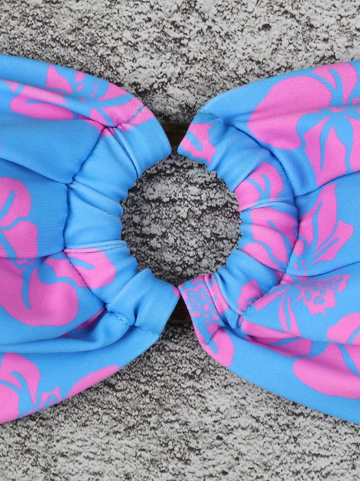 SHEIN Conjunto de bikini con top de tubo fruncido y estampado floral para mujer de Polovedo - Quierox - Tienda Online