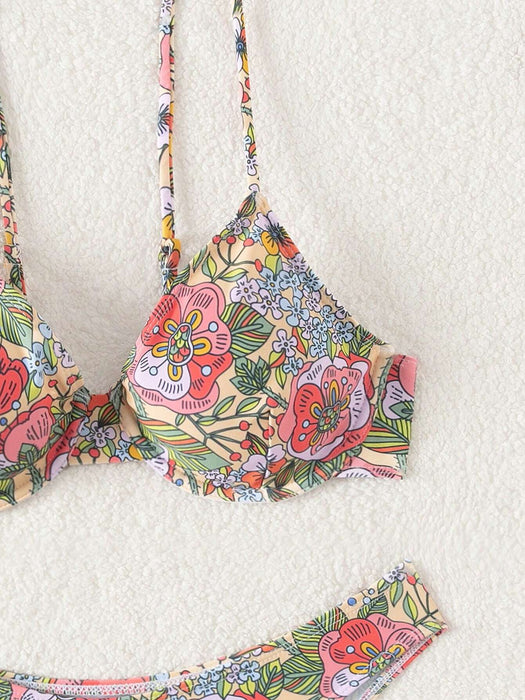 SHEIN Conjunto de bikini estampado para mujer con diseños floral - Quierox - Tienda Online