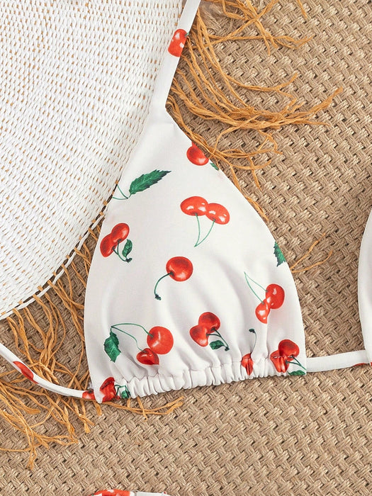 SHEIN Conjunto de bikini sexy de 2 piezas con estampado integral de frutas - Quierox - Tienda Online