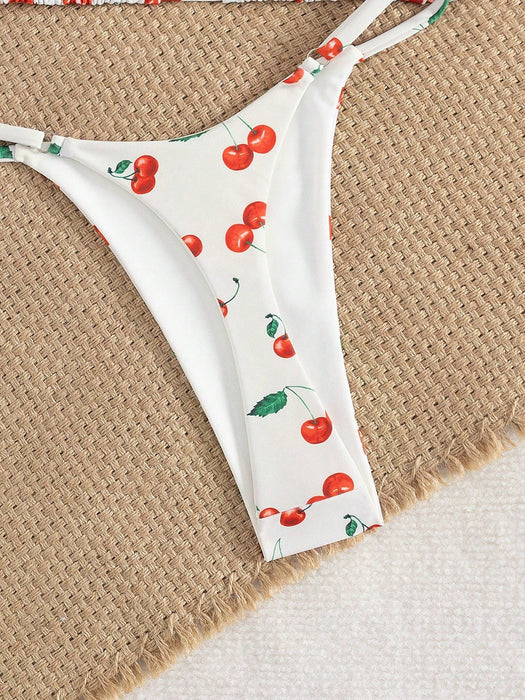 SHEIN Conjunto de bikini sexy de 2 piezas con estampado integral de frutas - Quierox - Tienda Online